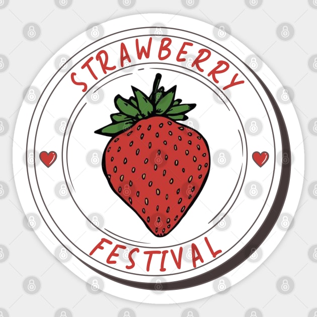 Strawberry Festival For Strawberry Lovers Strawberry Fans Sticker by RetroZin